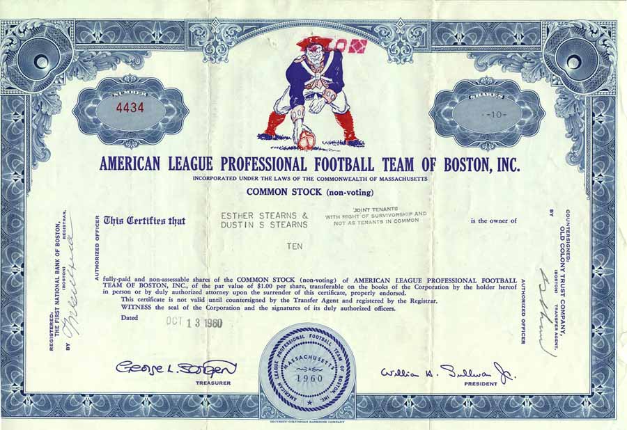 American League Professional Football Team of Boston